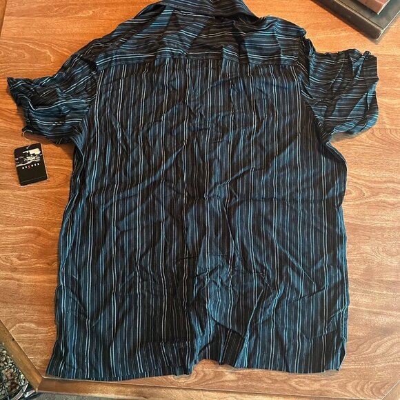 Axcess Black Pin Striped Button Down Shirt NWT Size L - Picture 8 of 14